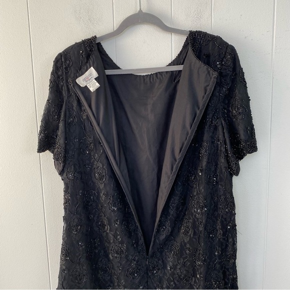 Candlelight & Champagne Black Beaded & Lace Cocktail Evening Top Plus Size 20W - Picture 15 of 16